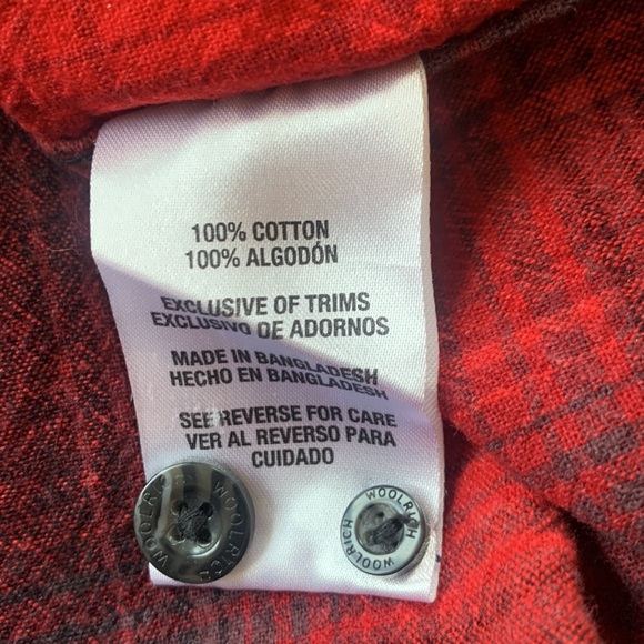 Woolrich Women's Shirt Red & Black Buffalo Plaid Long Sleeve Button Size Large - Picture 7 of 9